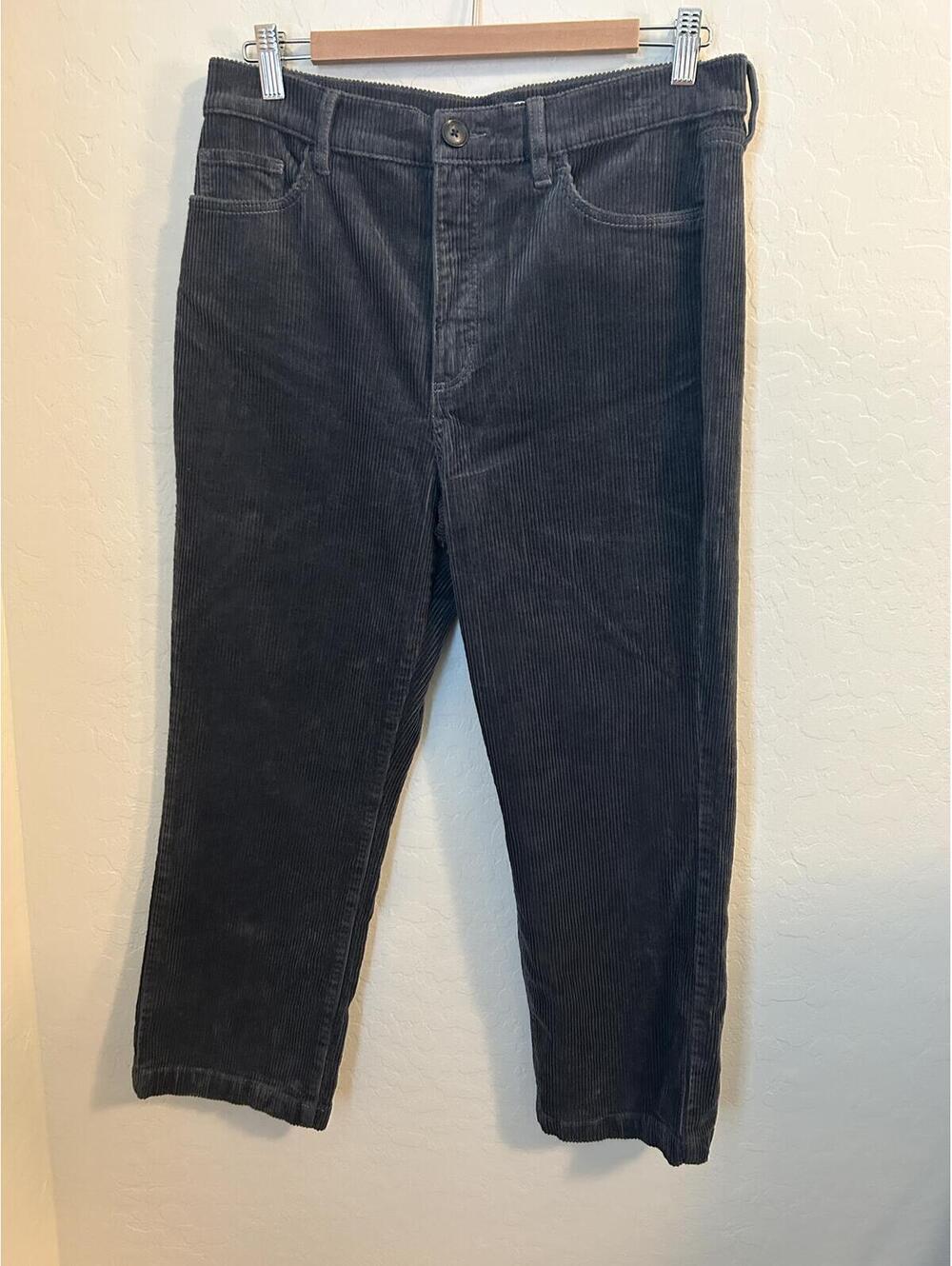 LOFT Dark Gray Corduroy Straight Leg Pants Size 12